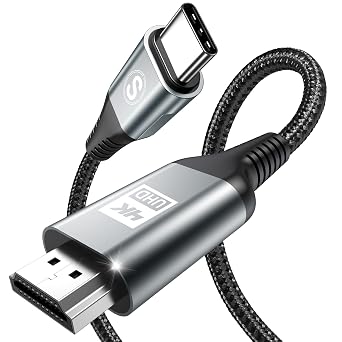 sweguard Cavo USB C a HDMI 1M (4K@60Hz),Cavo USB Tipo C a HDMI 4K UHD Thunderbolt 3/4 compatibile con i Phone 16 15 Pro Max, MacBookPro/Air, iMac, iPad, Galaxy S24 S23 a S8, Surface, Dell, HP