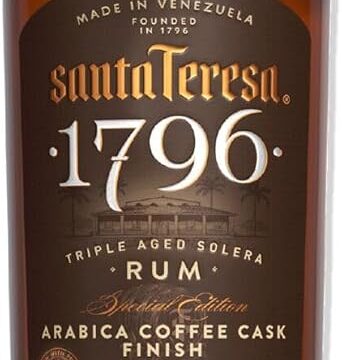 Santa Teresa 1796 Rum Venezuelano con Metodo Solera, Edizione Limitata Coffee Cask Finish, 70 cl /700 ml, 46% Vol.