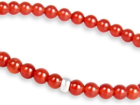 GD GOOD.designs Bracciale di perle per donna con pietre naturali autentiche e perla in argento 925 – Bracciale di pietre preziose I Bracciale con perle di pietra naturale da 4 mm