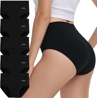 IceReco Mutande Donna Cotone Vita Alta Elastico Extra Comfort Pacco da 5 | Mutande Contenitive Pancia, Morbide e Traspiranti, Mutandine Post Parto, Copertura Completa, Slip Modellanti