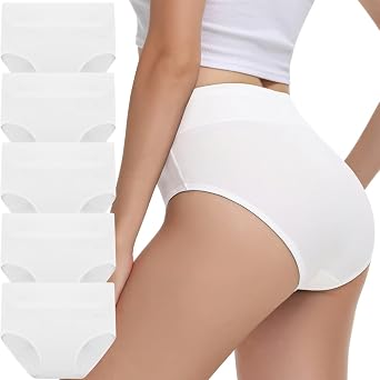 IceReco Mutande Donna Cotone Vita Alta Elastico Extra Comfort Pacco da 5 | Mutande Contenitive Pancia, Morbide e Traspiranti, Mutandine Post Parto, Copertura Completa, Slip Modellanti