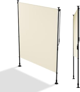 Juskys Tenda Verticale Barbados 150×310 cm – Tenda a pinza estensibile, protezione solare e visiva, resistente alle intemperie e ai raggi UV, idrorepellente – Beige
