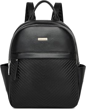 Miss Lulu Zaino Donna Grande in Pelle PU con Tasche e Motivo a V