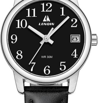 LN LENQIN Orologio Donna Analogico Al Quarzo Cinturino Pelle impermeabile | Orologio da donna al quarzo con cinturino in pelle, design elegante e impermeabile per uso quotidiano