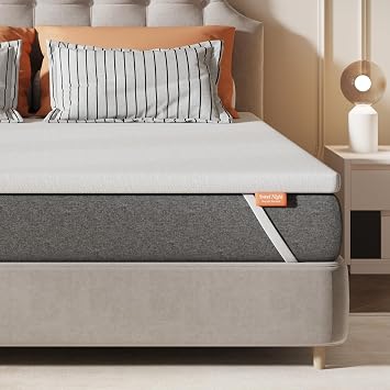 Sweetnight Materasso Topper con Memory Foam in Gel, 160×200 cm, spessore 10 cm, con Fondo Antiscivolo, Coprimaterasso in Schiuma di Supporto con Tessuto Morbido e Traspirante, Sfoderabile e Lavabile