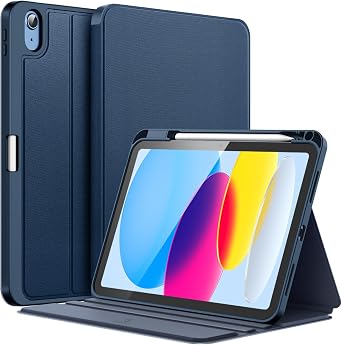 FINTIE Cover per iPad (A16) 11ª Gen 11″ (2025) / iPad 10ª Gen 10.9″ (2022) | con Portapenne – Multi-angolo Custodia Protettiva Sottile Cover con Retro in TPU Morbido, Blu Scuro