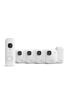 Videocamera esterna 2K+ Blink (ultimo modello) —videocamera di sicurezza smart senza fili, risoluzione video 2K, audio ottimizzato, durata delle pile fino a due anni. Sistema da 4 videocamere, bianco