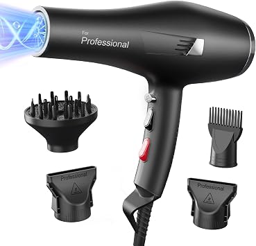 Dekuri Asciugacapelli Phon per Capelli Professionale, 120 Milioni di Ioni | Asciugatura 5 Min, Motore Durevole, Nessun Odore, Con Diffusore per Ricci, Cavo Esterno 1.8m