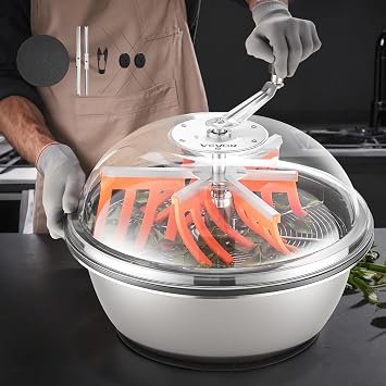 VEVOR Tagliabordi Manuale, Tagliabordi Manuale da 480 mm, con Lame Affilate in Acciaio Inossidabile, Macchina da Taglio Idroponica a Umido e a Secco, Taglio a Rotazione per Piante, Foglie