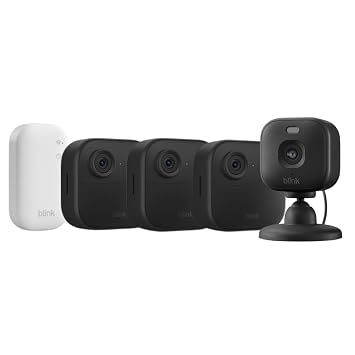 Videocamera Blink Outdoor 4 + Videocamera Mini 2K+ Blink (Nero), Modulo di sincronizzazione di base incluso