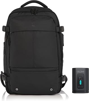 CELIMS – Zaino da Viaggio Sottovuoto con Pompa | Estensibile | Formato Valigia da Cabina | Lucchetto TSA | Impermeabile | Nero