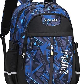 Amythe Zaino Scuola per Ragazzi 10-18 Anni, Zaino Impermeabile per Scuola Media e Superiore con Schienale 3D, 25L Zaini Casual Moda Adolescenziale per Laptop 15.6″