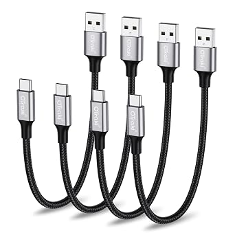OTraki Cavo USB Type-C 2.0, 4 Pezzi Filo USB C 20cm, Cavo Ricarica Rapida Type c in Nylon per Auto Compatibili con iPhone 17 16 Pro Max, con Samsung S25 24 Ultra, con Xiaomi iPad ECC.