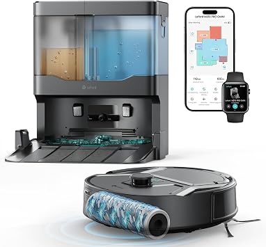 Lefant M210 PRO OMNI Robot Aspirapolvere Lavapavimenti con Rullo 20.000Pa | Rullo Autopulente, Lavaggio ad Acqua Pulita, Pulizia Personalizzata, 3 Mappe,Anti-Groviglio, Peli Animali, Wi-Fi 2,4/5GHz