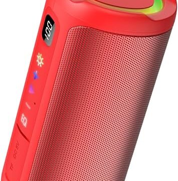 Cassa Bluetooth 5.4 Potente 20W, Doppio Driver Basso, 20H Autonomia, Casse Bluetooth Portatile con 2 EQ Modalità+Display Digitale, 7 RGB, TF, Accoppiamento TWS, Altoparlante Bluetooth da Esterno Feste