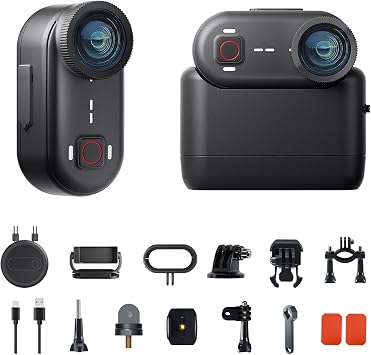 Apexcam K80 4K Mini Action Cam, POV Camera Con Memoria Integrata da 128GB | WiFi EIS Mini Body Cam Sportiva Portatile Vlogging Camera,10M Fotocamera Subacquea,Videocamere Montate sul Corpo e Accessori
