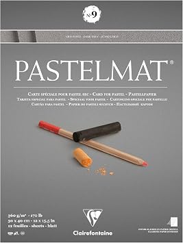 Clairefontaine 96215C BloccoPastelmat n°9 12 Fogli 30x40cm 360g grigioscuro