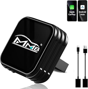 MMB CP-Ultra 2026 – Adattatore wireless CarPlay 2 in 1 per iPhone e Android Auto, Wi-Fi 6+Bluetooth 5.4, converte CarPlay cablata e Android Auto in Wireless CarPlay, Plug & Play (nero)