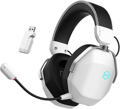 Edifier G5 MAX Cuffie Da Gaming Wireless, Audio Spaziale THX, 305H, Bianco | 305H, 2,4 Ghz, Bluetooth 6.0, Hi-Res Audio, 53mm Pen Driver, Quad-mode, EQ Personalizzabile Tramite Software, Mic Rimovibile