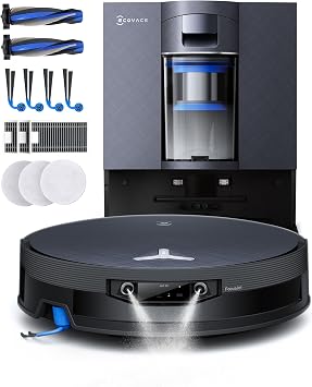 ECOVACS X12 OMNICYCLONE Care Complete Robot Aspirapolvere Lavapavimenti | Aspirazione da 22000 Pa, FocusJet anti-macchie, PowerBoost ultrarapido, OZMO ROLLER Gen 3 Rullo Esteso, PureCyclone 2.0