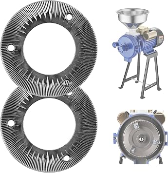 VEVOR Dischi di Macinazione di Ricambio Set di Disco 2 pezzi di Ricambio per Mulino per Cereali GM-001 GM-002 GM-003 Piastra 148 x 148 mm in Ghisa di Macinazione a Secco per Mais Creali Spezie