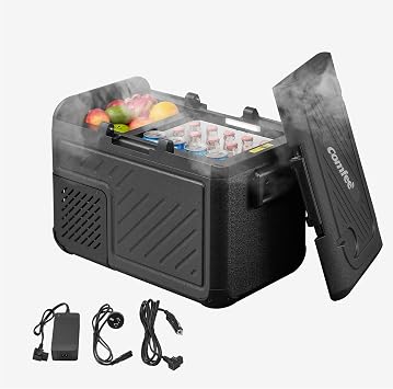 COMFEE’ Frigo per Auto 25L, Frigorifero Portatile, Spina da 12V e 230V | Temperatura Regolabile – 20~20 ℃ con Schermo LCD, Prota a Doppia Anta Smontabile, per Camion, Camper, Barca, RCP25BL3EU(E)