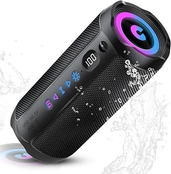 Cassa Bluetooth Portatile 25W, Potente Altoparlante Bluetooth, Doppio Basso Driver, 25 Ore di Autonomia, TWS Accoppiamento, RGB, IPX7 Impermeabile, AUX, TF,USB,Ideale Attività All’aperto/Feste/Viaggi