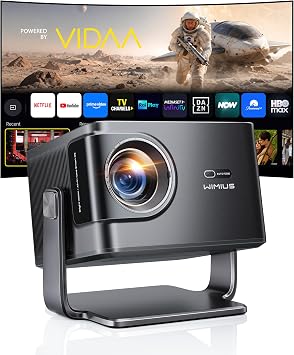 【2500 ANSI/56W Dolby Hi-Fi】Proiettore 4K Smart TV Vidaa Sistema AirPlay2 Controllo Vocale, Videoproiettore Rotazione 225° Regolazione AI 1080P HDR10 Wimius Proiettore da Esterno/Casa