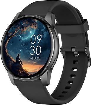 AcclaFit Smartwatch Uomo Donna con Chiamate Bluetooth, Orologio Fitness Rotondo da 1,38″ con 147+ Modalità Sportive, Cardiofrequenzimetro, Sonno, IP68 Impermeabile, Compatibile con Android iOS