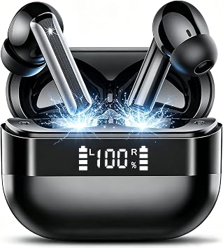 Renimer Cuffie Bluetooth 2026, Auricolari Bluetooth 5.4, HiFi Stereo | 66 Ore di Autonomia, Cuffie Wireless, 4 Microfoni ENC per Chiamate Nitide, LED Display, Compatibili con iOS e Android, IPX7