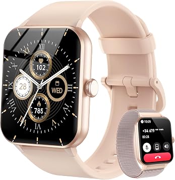 Blackview Smartwatch Uomo Donna, Effettua e Rispondi alle Chiamate,1,85” Orologio Intelligente Fitness,Cardiofrequenzimetro, Monitoraggio del Sonno, Calcolatori per Android iOS