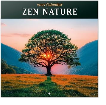 Grupo Erik Calendario 2027 da Muro Natura Zen – Calendario da Parete | 30×30 cm, con Poster Incluso, Spazio per Appunti, 12 Mesi, 6 Lingue, Busta in Cartoncino
