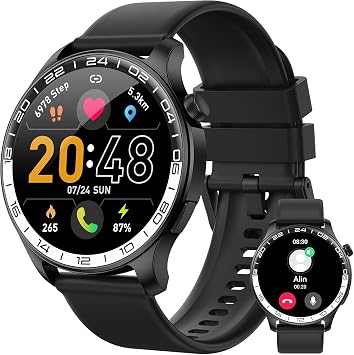 2026 Smartwatch Uomo Donna, 1.43″ HD AMOLED Orologio Smartwatch con Chiamate e Whatsapp, Orologio Digitale con 100+Sport, SpO2/Sonno/Cardiofrequenzimetro, IP68 Impermeabile Smart Watch per iOS Android