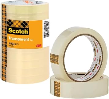 Scotch Nastro Adesivo Trasparente 508, 10 Rotoli, 15 mm x 66 m | Nastro Adesivo Trasparente Multiuso per Scuola, Casa e Ufficio; Facile da Usare, per Imballare, Sigillare e Riparare