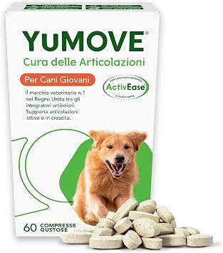 Yumove Integratore Articolazioni Cane 8 Settimane+ – 60 Compresse ActivEase | Brevetto in Corso, Cozza Verde, Tutte Le Razze, Glucosamina, Supporto Scientifico, Consigliato dai Veterinari, Vitamina C