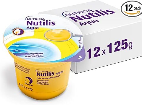 NUTILIS AQUA GEL, Acqua Gelificata Pronta all’uso, Thè al Limone, 12x125g