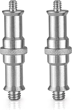 Neewer 2 Pezzi Standard da 1/4 a 3/8 Pollice Convertitore Maschio in Metallo Adattatore Vite Filettata Perno per Supporto Luce da Studio, Adattatore Hotshoe/Coldshoe, Testa a Sfera ecc, Trigger – ST24