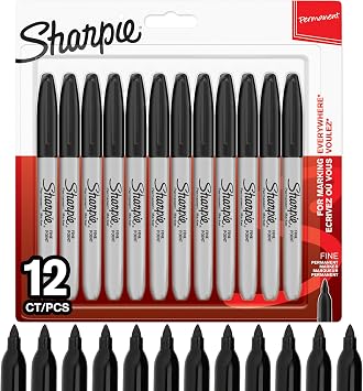Sharpie Pennarelli indelebili | punta fine | nero | confezione da 12