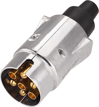 Spurtar Spina 7 Poli per Rimorchio 12V, Adattatore per Carrello in Alluminio, Accessori per Rimorchio Auto, Spina di Collegamento 7 Poli, Gancio Traino KFZ.