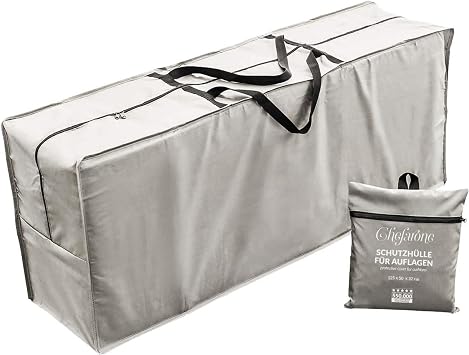 Chefarone Borsa Impermeabile per Cuscini da Giardino 125x50x32 cm – Custodia Resistente in Poliestere Spesso per Divani Panchine e Sedie da Esterno – Protezione Tutto l’Anno