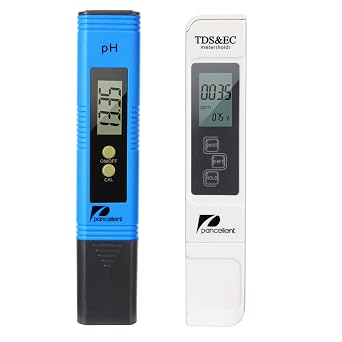 Misuratore PH TDS EC e Temperatura 4 in 1, qualità dell’Acqua (ATC) per Acqua Potabile/Piscina/Acquario/Piscina, Dispositivo di misurazione ad Alta precisione e Display LCD（Blu）