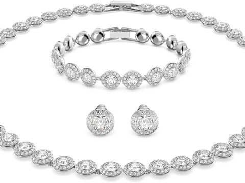 Swarovski Set Angelic, Taglio Round, Bianco, Placcato rodio