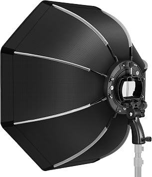 NEEWER Softbox ottagonale da 65cm, con Chiusura Rapida, con Supporto Tipo S, Borsa per il Trasporto, Compatibile con NEEWER TT560 NW880 NW600 NW620 NW700 NW-670 750II e Q3 AD200Pro Flash, SF-RP26