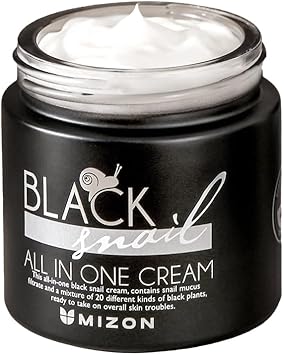 [Mizon] Crema alla Bava di Lumaca Nera (75ml) Crema Premium; Trattamento anti-invecchiamento; Cosmetico coreano con estratti di piante e mucina di lumaca nera (All in One Black Snail Cream)