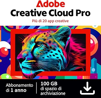 Adobe Creative Cloud Pro | Software Creativo con IA | 1 Anno | PC/Mac | Download Digitale