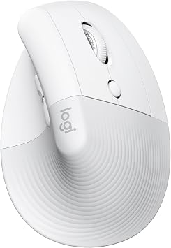Logitech Lift Mouse Ergonomico Verticale | Senza Fili, Ricevitore Bluetooth o Logi Bolt USB, Clic Silenziosi, 4 Tasti, Windows/macOS/iPadOS, PC/Laptop – Bianco
