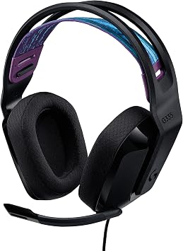 Logitech G G335, cuffia gaming cablata con microfono flip-to-mute | Jack 3,5 mm, memory foam, leggera, per PC, PlayStation, Xbox, Nintendo Switch/Switch 2 – Nero