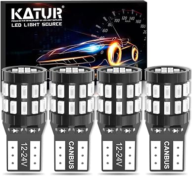 KATUR T10 W5W LED 194 168 2825 Lampadina Cuneo LED CANBUS Senza errori Super Luminoso Blu 30x3014SMD 12-24V per Luci Car Dome Map Door Luce di cortesia per Targa (Versione aggiornata)
