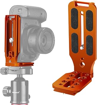 NEEWER Staffa a Forma di L Piastra QR Verticale Staffa Universale per Fotocamera DSLR con Base Arca a Vite 1/4″ Compatibile con DJI Ronin Zhiyun Weebill Nikon Canon Sony Panasonic(Arancione)
