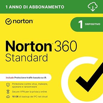 Norton 360 Standard 2026|Antivirus 1 dispositivo| 1 anno|Digital Download